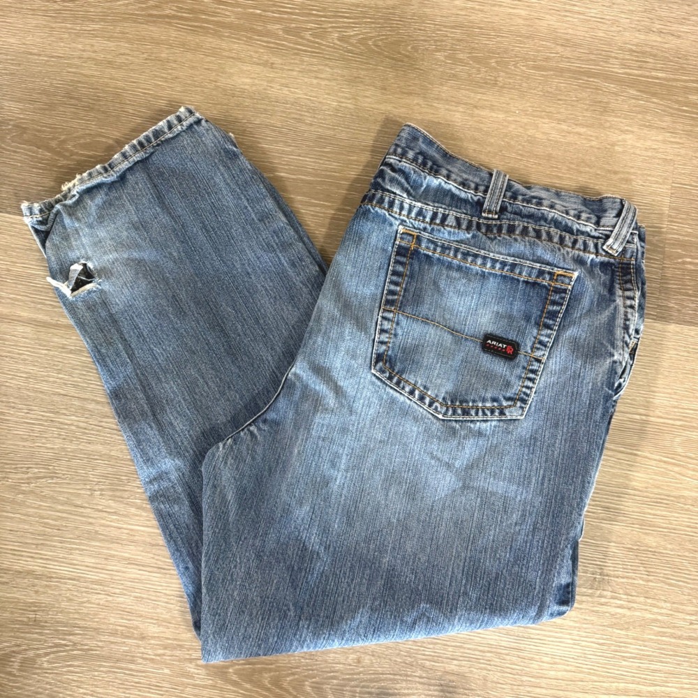 Ariat FR M3 Loose Straight Jeans Mens 44x30 Blue Flame Resistant Work Pant